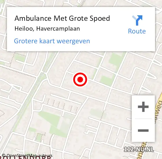 Locatie op kaart van de 112 melding: Ambulance Met Grote Spoed Naar Heiloo, Havercamplaan op 19 december 2024 11:55