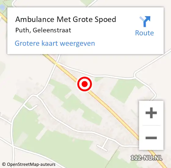 Locatie op kaart van de 112 melding: Ambulance Met Grote Spoed Naar Puth, Geleenstraat op 19 oktober 2013 11:35