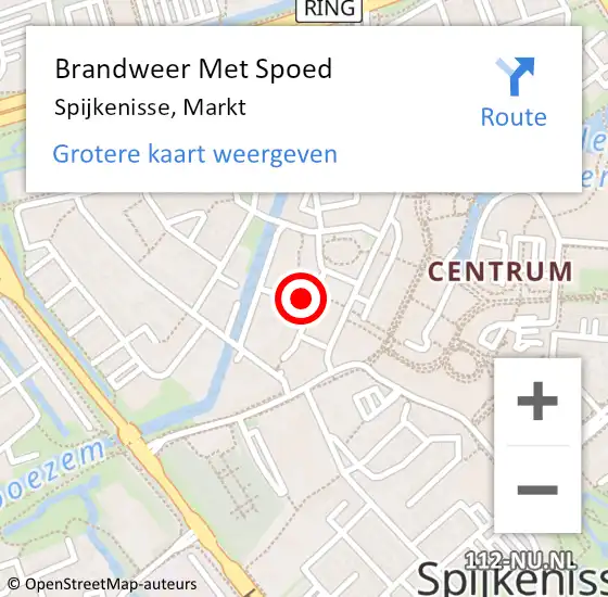 Locatie op kaart van de 112 melding: Brandweer Met Spoed Naar Spijkenisse, Markt op 19 december 2024 12:55