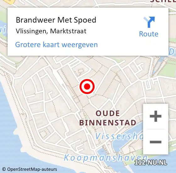 Locatie op kaart van de 112 melding: Brandweer Met Spoed Naar Vlissingen, Marktstraat op 19 december 2024 13:08