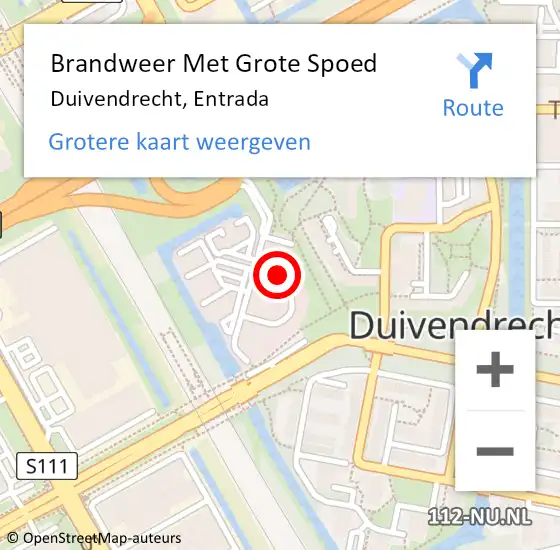 Locatie op kaart van de 112 melding: Brandweer Met Grote Spoed Naar Duivendrecht, Entrada op 19 december 2024 13:11