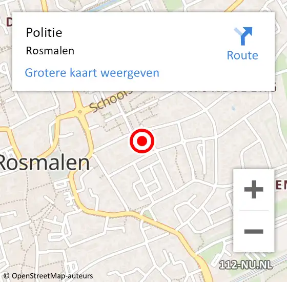 Locatie op kaart van de 112 melding: Politie Rosmalen op 19 december 2024 13:20