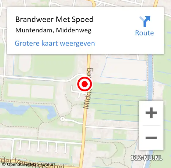 Locatie op kaart van de 112 melding: Brandweer Met Spoed Naar Muntendam, Middenweg op 19 december 2024 13:46