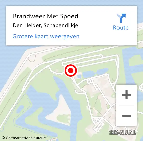 Locatie op kaart van de 112 melding: Brandweer Met Spoed Naar Den Helder, Schapendijkje op 19 december 2024 13:55