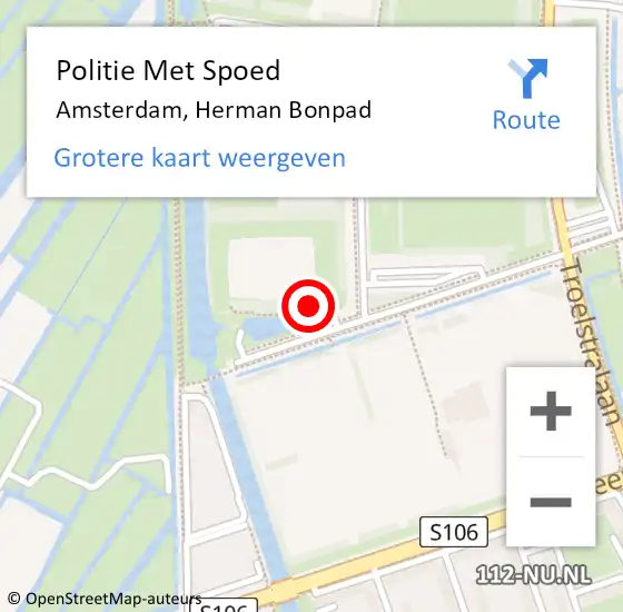 Locatie op kaart van de 112 melding: Politie Met Spoed Naar Amsterdam, Herman Bonpad op 19 december 2024 14:06