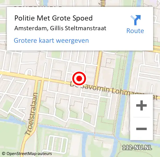 Locatie op kaart van de 112 melding: Politie Met Grote Spoed Naar Amsterdam, Gillis Steltmanstraat op 19 december 2024 14:08