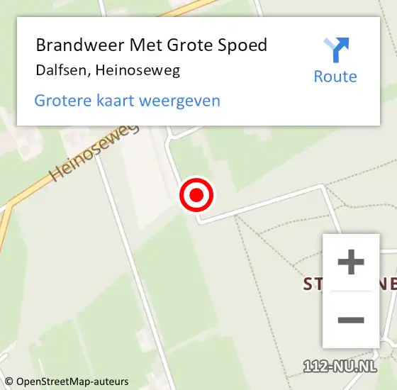 Locatie op kaart van de 112 melding: Brandweer Met Grote Spoed Naar Dalfsen, Heinoseweg op 19 december 2024 14:31