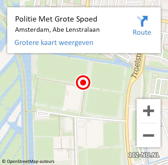 Locatie op kaart van de 112 melding: Politie Met Grote Spoed Naar Amsterdam, Abe Lenstralaan op 19 december 2024 14:38