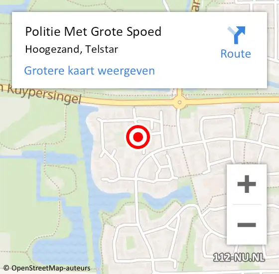 Locatie op kaart van de 112 melding: Politie Met Grote Spoed Naar Hoogezand, Telstar op 19 december 2024 14:52