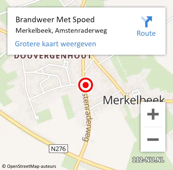 Locatie op kaart van de 112 melding: Brandweer Met Spoed Naar Merkelbeek, Amstenraderweg op 19 december 2024 14:58