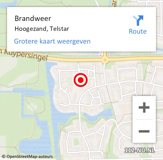 Locatie op kaart van de 112 melding: Brandweer Hoogezand, Telstar op 19 december 2024 14:58