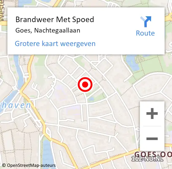 Locatie op kaart van de 112 melding: Brandweer Met Spoed Naar Goes, Nachtegaallaan op 19 december 2024 16:09