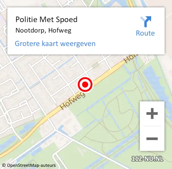 Locatie op kaart van de 112 melding: Politie Met Spoed Naar Nootdorp, Hofweg op 19 december 2024 16:33