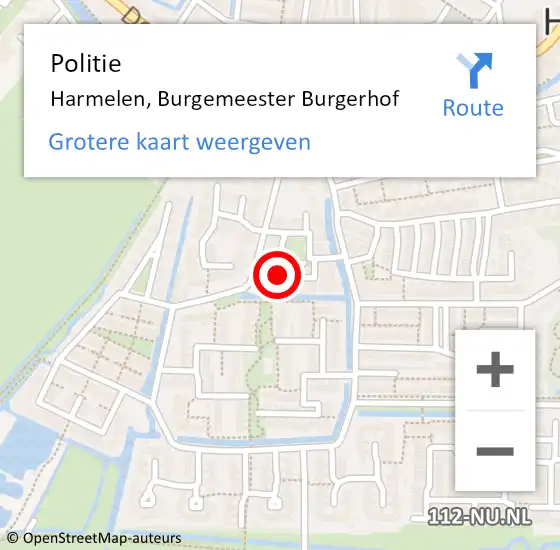 Locatie op kaart van de 112 melding: Politie Harmelen, Burgemeester Burgerhof op 19 december 2024 17:25