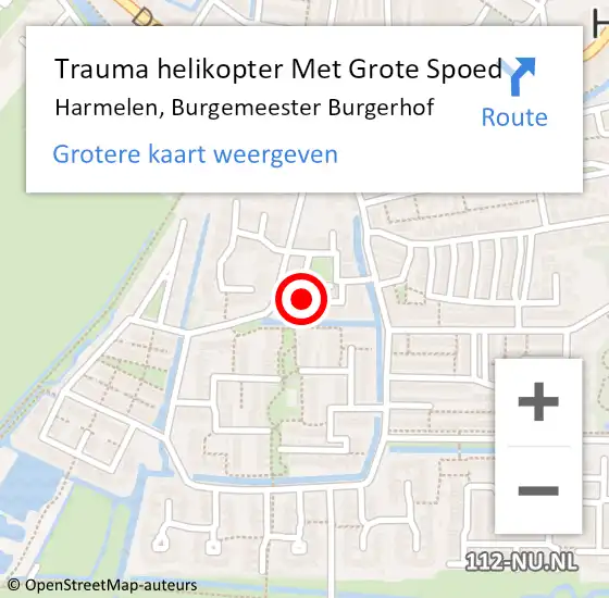 Locatie op kaart van de 112 melding: Trauma helikopter Met Grote Spoed Naar Harmelen, Burgemeester Burgerhof op 19 december 2024 17:26