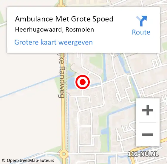 Locatie op kaart van de 112 melding: Ambulance Met Grote Spoed Naar Heerhugowaard, Rosmolen op 19 december 2024 17:28