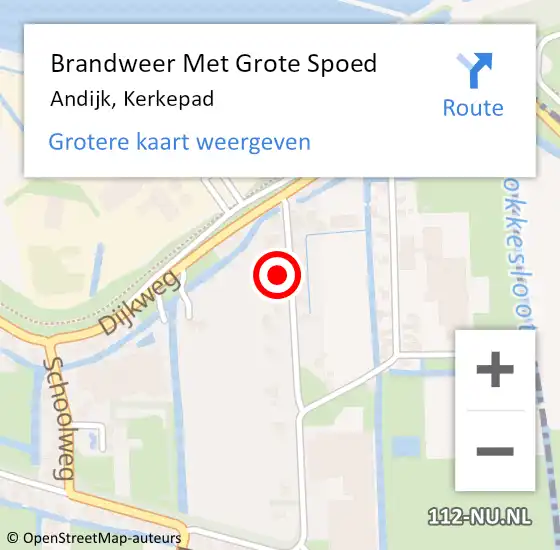 Locatie op kaart van de 112 melding: Brandweer Met Grote Spoed Naar Andijk, Kerkepad op 19 december 2024 17:31