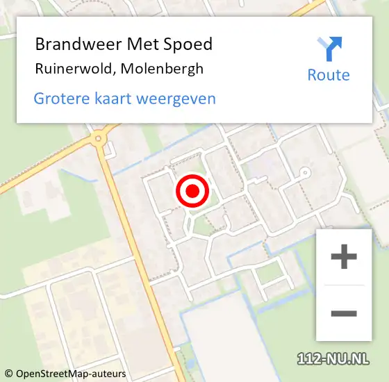 Locatie op kaart van de 112 melding: Brandweer Met Spoed Naar Ruinerwold, Molenbergh op 19 december 2024 18:16