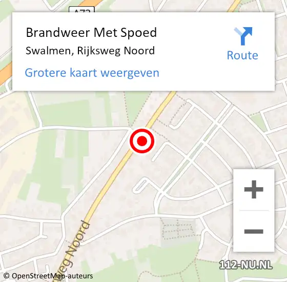 Locatie op kaart van de 112 melding: Brandweer Met Spoed Naar Swalmen, Rijksweg Noord op 19 december 2024 18:16