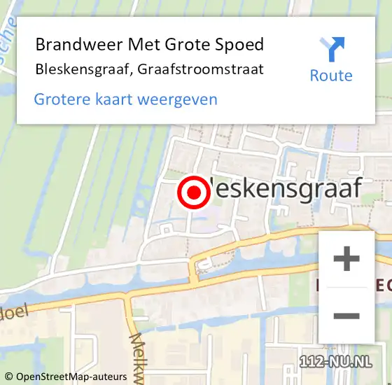 Locatie op kaart van de 112 melding: Brandweer Met Grote Spoed Naar Bleskensgraaf, Graafstroomstraat op 19 december 2024 18:25