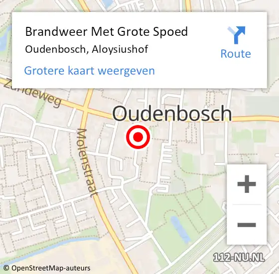 Locatie op kaart van de 112 melding: Brandweer Met Grote Spoed Naar Oudenbosch, Aloysiushof op 19 december 2024 18:35