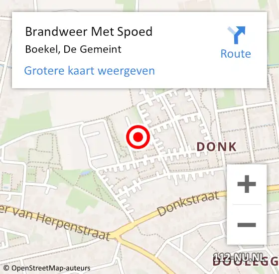 Locatie op kaart van de 112 melding: Brandweer Met Spoed Naar Boekel, De Gemeint op 19 december 2024 20:22