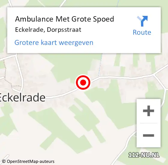 Locatie op kaart van de 112 melding: Ambulance Met Grote Spoed Naar Eckelrade, Dorpsstraat op 30 oktober 2014 23:40