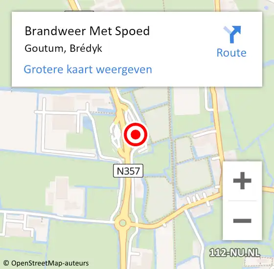 Locatie op kaart van de 112 melding: Brandweer Met Spoed Naar Goutum, Brédyk op 19 december 2024 20:59