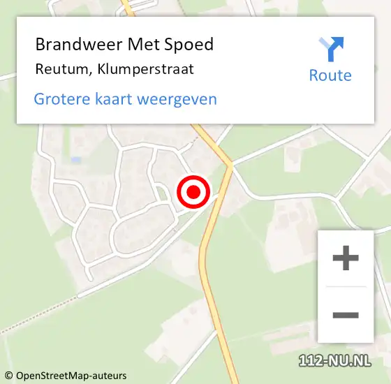 Locatie op kaart van de 112 melding: Brandweer Met Spoed Naar Reutum, Klumperstraat op 19 december 2024 21:21