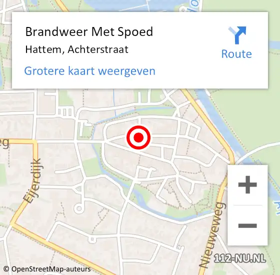 Locatie op kaart van de 112 melding: Brandweer Met Spoed Naar Hattem, Achterstraat op 19 december 2024 21:58