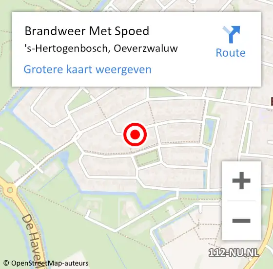 Locatie op kaart van de 112 melding: Brandweer Met Spoed Naar 's-Hertogenbosch, Oeverzwaluw op 19 december 2024 22:07