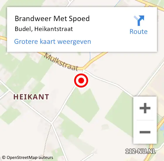 Locatie op kaart van de 112 melding: Brandweer Met Spoed Naar Budel, Heikantstraat op 19 december 2024 22:32