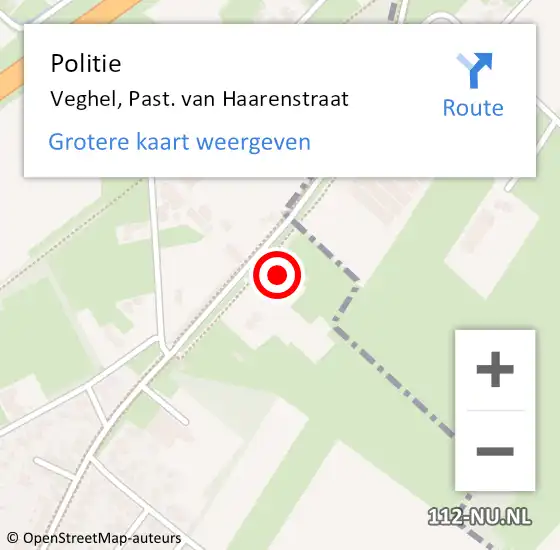 Locatie op kaart van de 112 melding: Politie Veghel, Past. van Haarenstraat op 20 december 2024 00:37