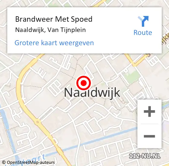 Locatie op kaart van de 112 melding: Brandweer Met Spoed Naar Naaldwijk, Van Tijnplein op 20 december 2024 00:43