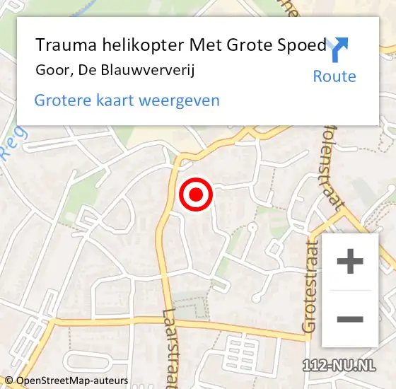 Locatie op kaart van de 112 melding: Trauma helikopter Met Grote Spoed Naar Goor, De Blauwververij op 20 december 2024 00:50