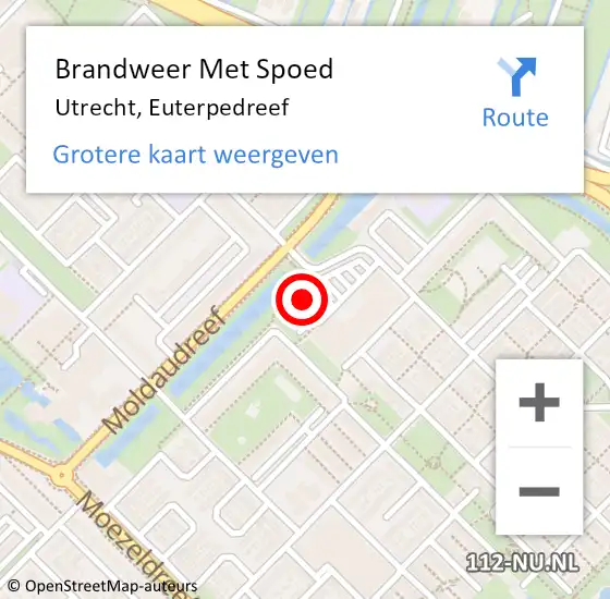 Locatie op kaart van de 112 melding: Brandweer Met Spoed Naar Utrecht, Euterpedreef op 20 december 2024 01:39