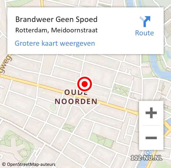 Locatie op kaart van de 112 melding: Brandweer Geen Spoed Naar Rotterdam, Meidoornstraat op 20 december 2024 02:04