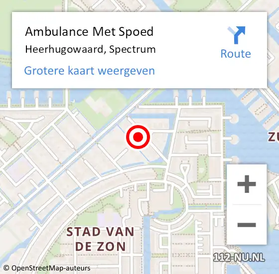 Locatie op kaart van de 112 melding: Ambulance Met Spoed Naar Heerhugowaard, Spectrum op 20 december 2024 03:40