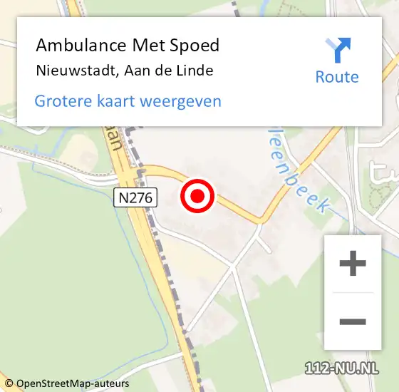 Locatie op kaart van de 112 melding: Ambulance Met Spoed Naar Nieuwstadt, Aan de Linde op 31 oktober 2014 00:46