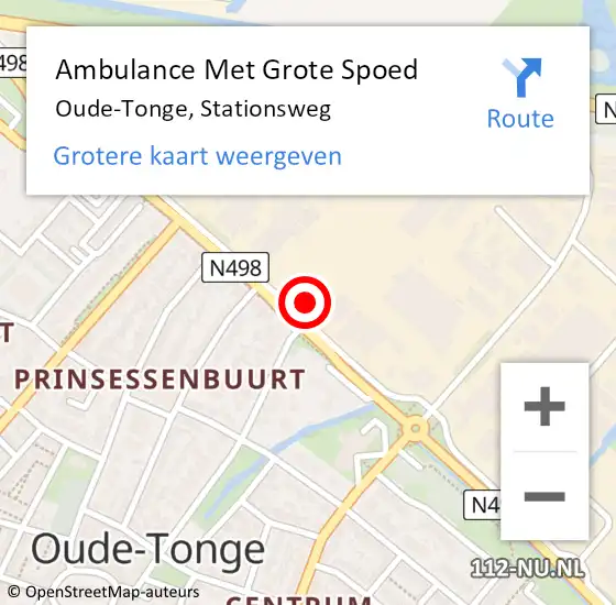 Locatie op kaart van de 112 melding: Ambulance Met Grote Spoed Naar Oude-Tonge, Stationsweg op 20 december 2024 06:35