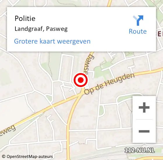 Locatie op kaart van de 112 melding: Politie Landgraaf, Pasweg op 20 december 2024 08:39