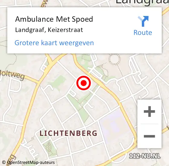 Locatie op kaart van de 112 melding: Ambulance Met Spoed Naar Landgraaf, Keizerstraat op 31 oktober 2014 01:19