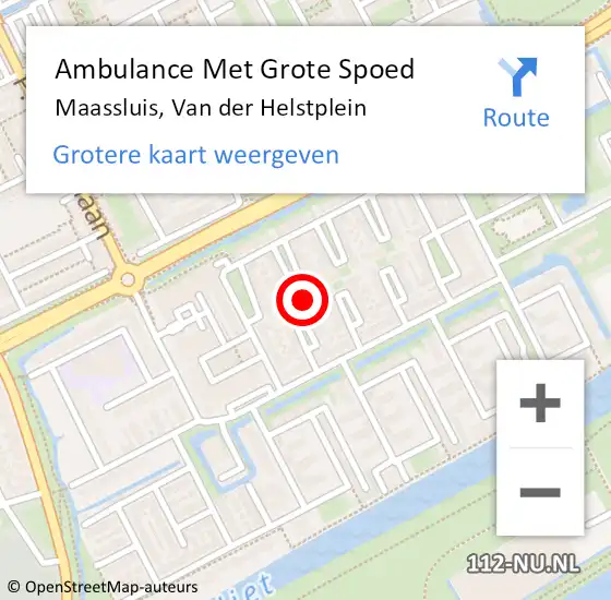 Locatie op kaart van de 112 melding: Ambulance Met Grote Spoed Naar Maassluis, Van der Helstplein op 20 december 2024 09:08