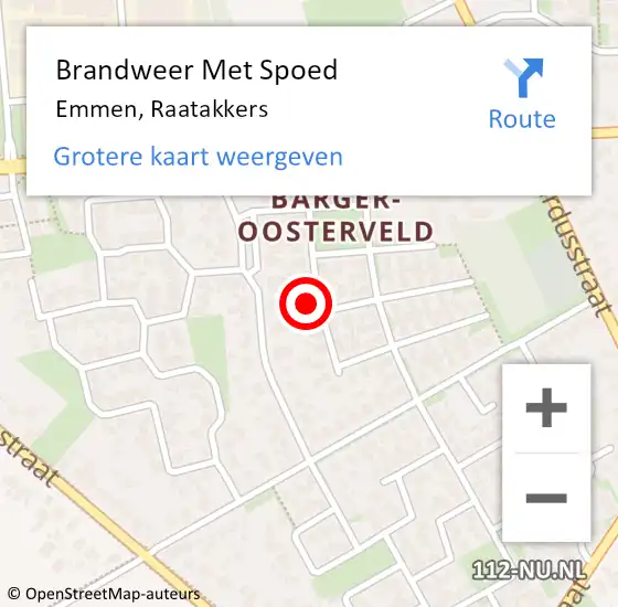 Locatie op kaart van de 112 melding: Brandweer Met Spoed Naar Emmen, Raatakkers op 20 december 2024 09:22