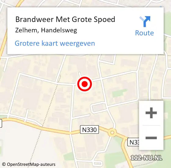 Locatie op kaart van de 112 melding: Brandweer Met Grote Spoed Naar Zelhem, Handelsweg op 20 december 2024 10:22