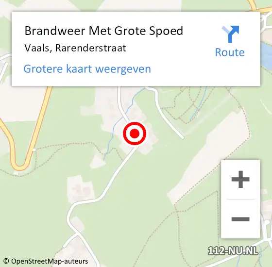 Locatie op kaart van de 112 melding: Brandweer Met Grote Spoed Naar Vaals, Rarenderstraat op 20 december 2024 11:03