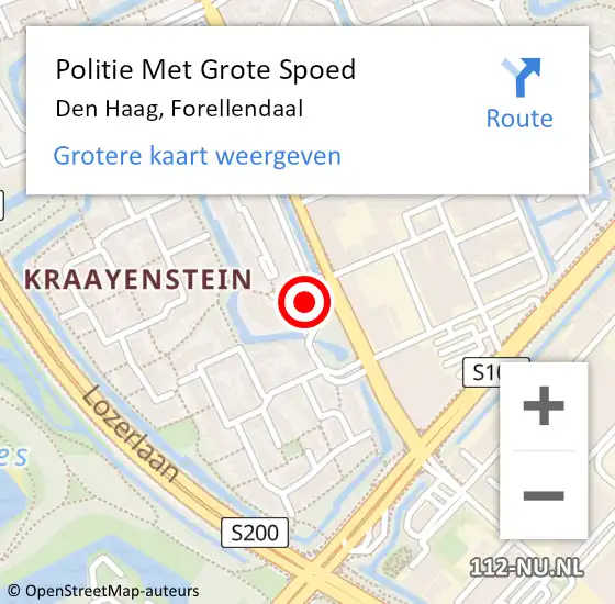 Locatie op kaart van de 112 melding: Politie Met Grote Spoed Naar Den Haag, Forellendaal op 20 december 2024 11:21