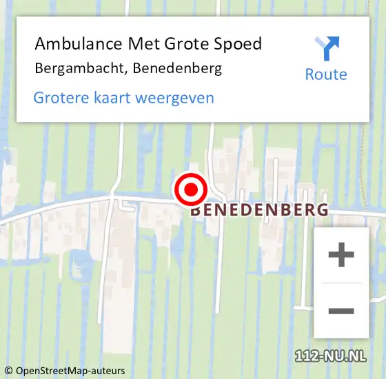 Locatie op kaart van de 112 melding: Ambulance Met Grote Spoed Naar Bergambacht, Benedenberg op 31 oktober 2014 02:21