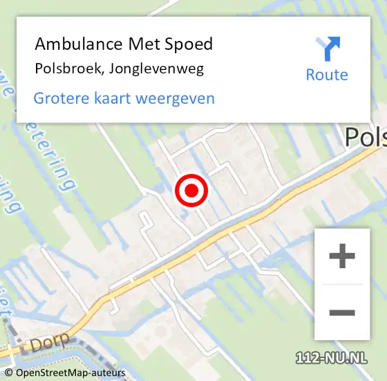 Locatie op kaart van de 112 melding: Ambulance Met Spoed Naar Polsbroek, Jonglevenweg op 20 december 2024 11:36