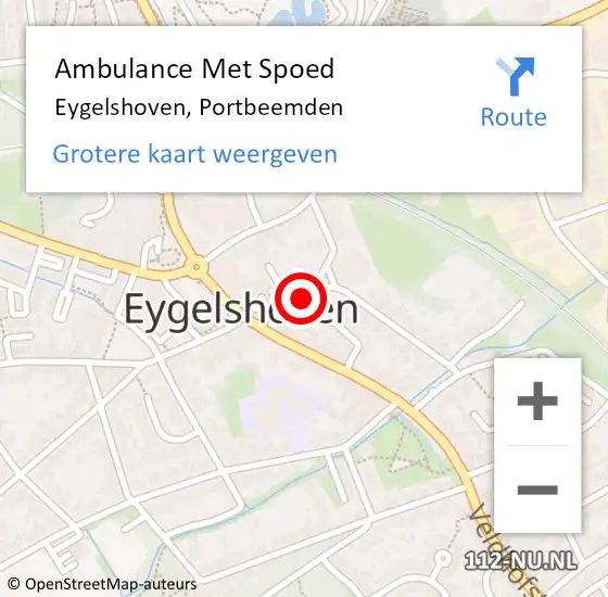 Locatie op kaart van de 112 melding: Ambulance Met Spoed Naar Eygelshoven, Portbeemden op 31 oktober 2014 02:30